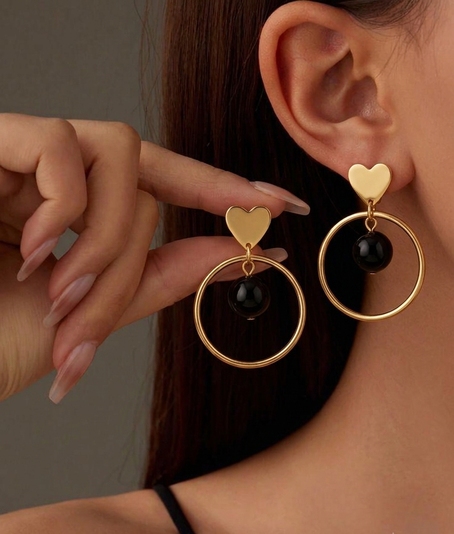 The midnight hoops earings