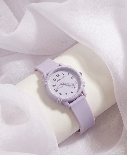 lavender silicon belt watch