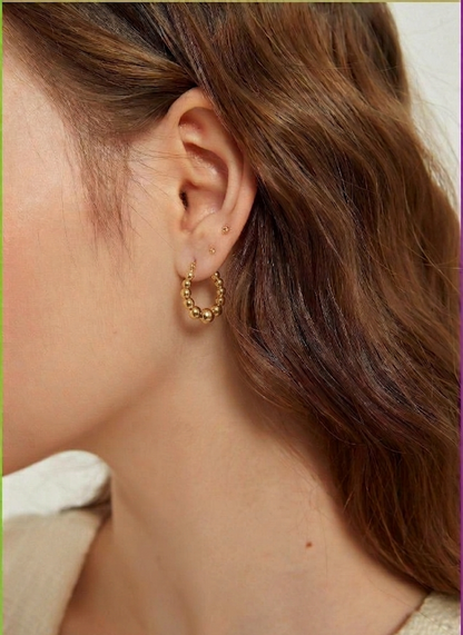 textured bamboo hoops