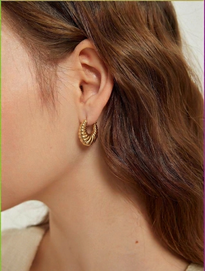 textured cresent hoops