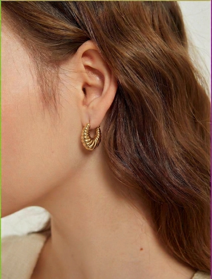 textured cresent hoops
