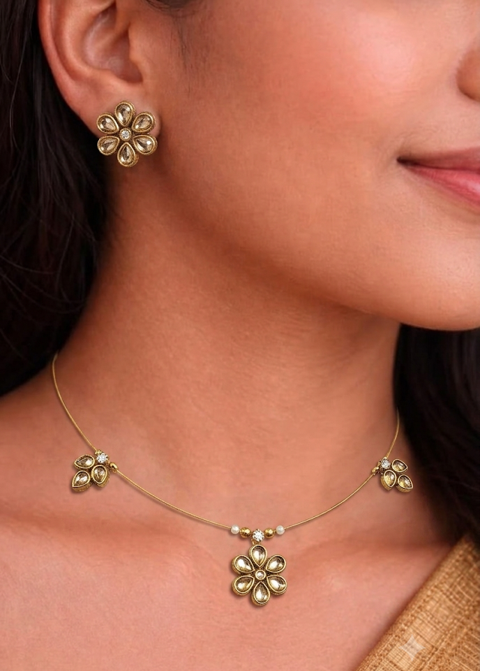 flower and leaf necklace