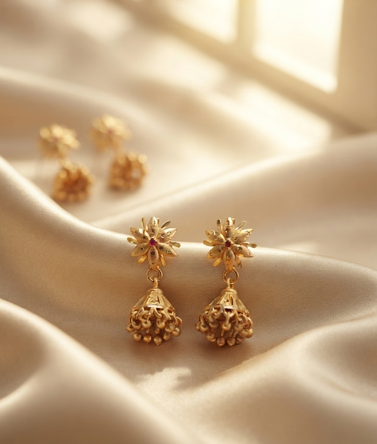 swarna pushpa jhumka