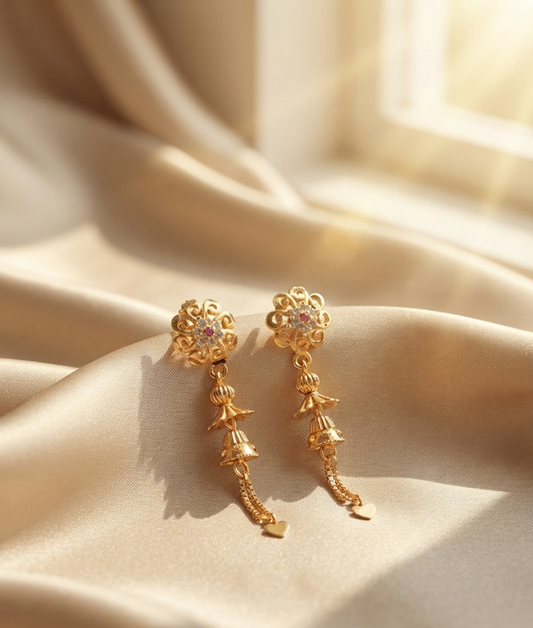 crimson blossom jhumkas