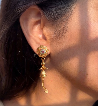 crimson blossom jhumkas