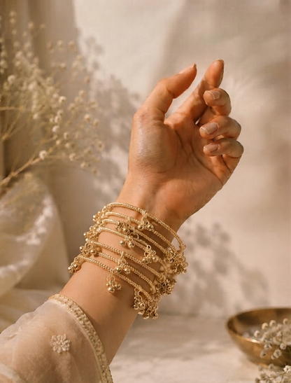 Kashmiri bangles golden