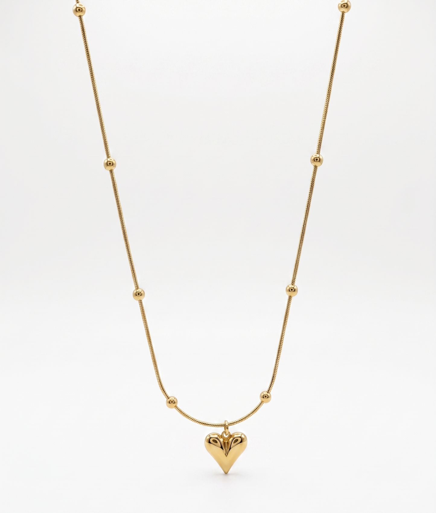 trendy heart beads chain necklace