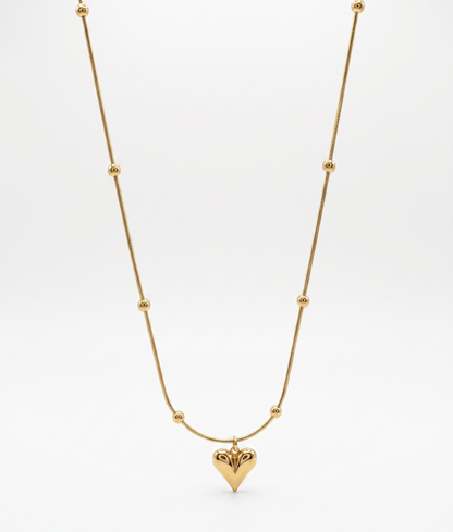 trendy heart beads chain necklace
