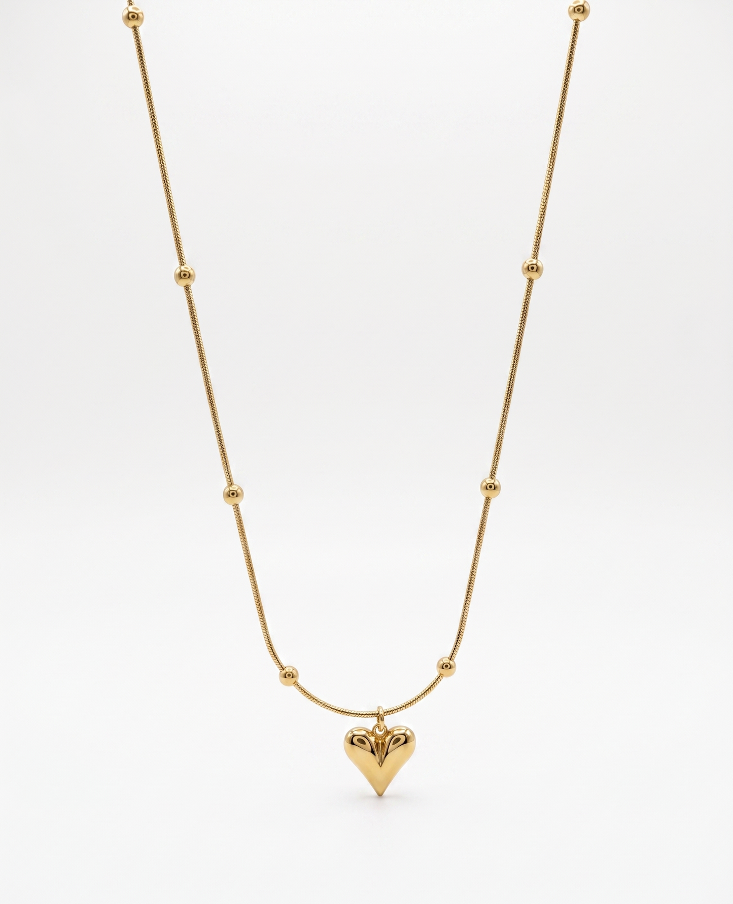 heart beads chain necklace