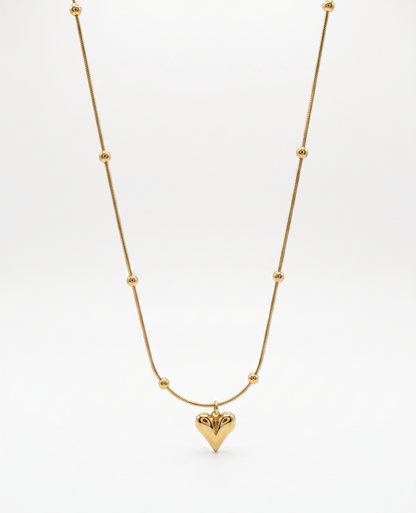 heart beads chain necklace
