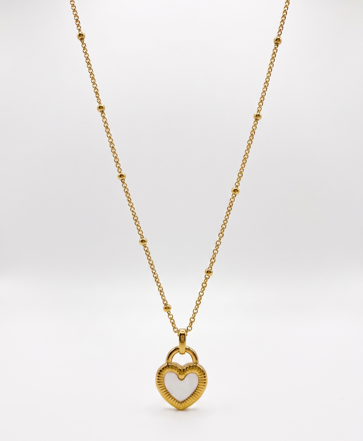 reversible colour heart lock necklace
