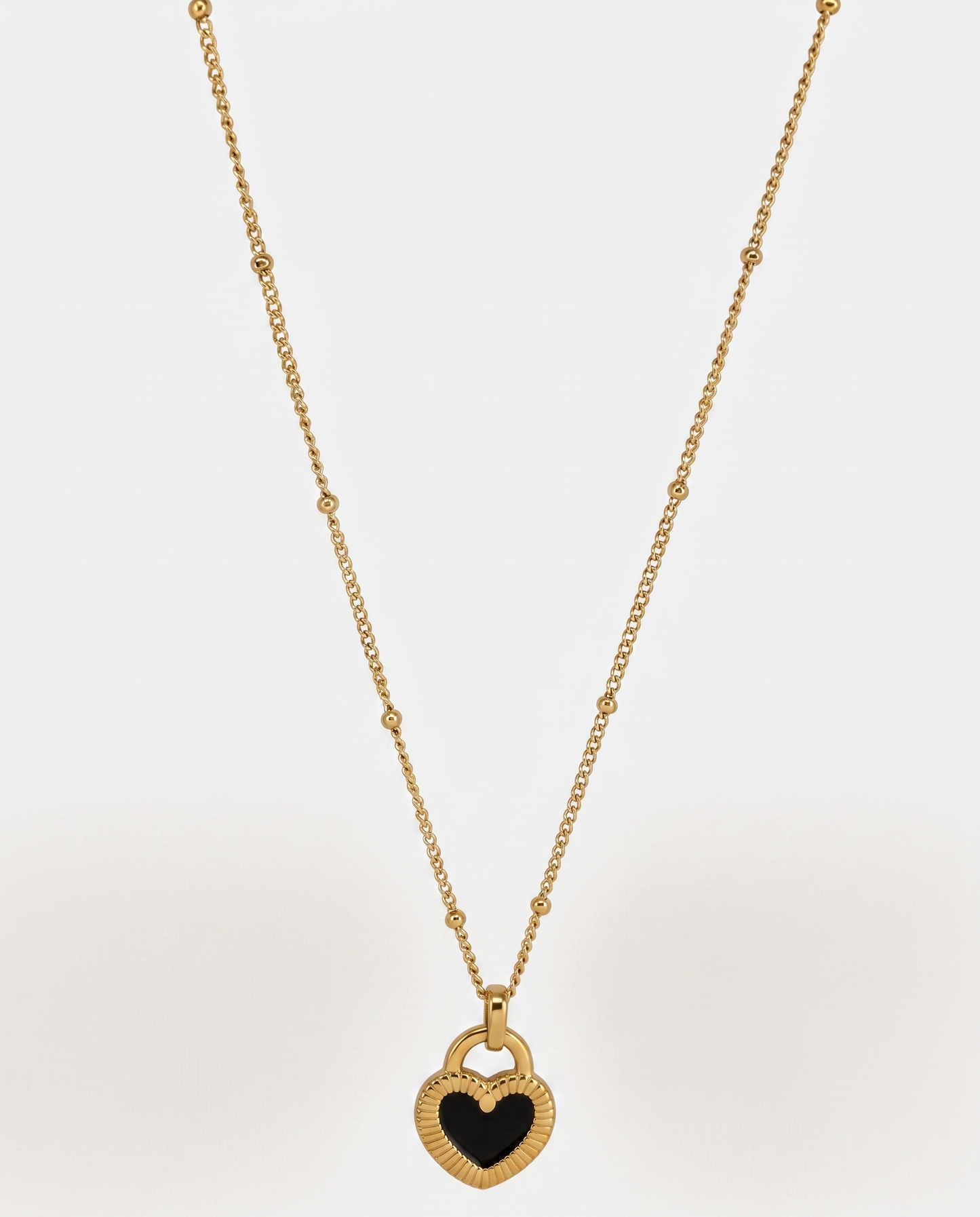 reversible colour heart lock necklace