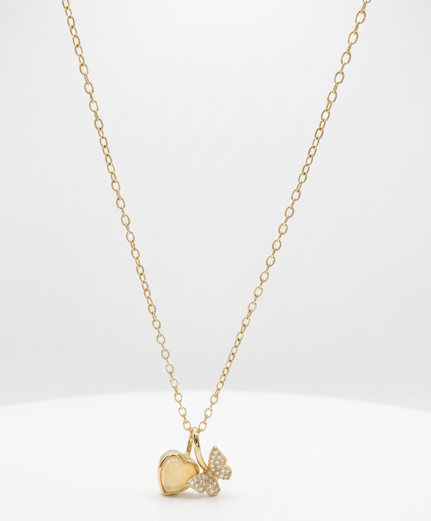 heart butterfly pendant necklace