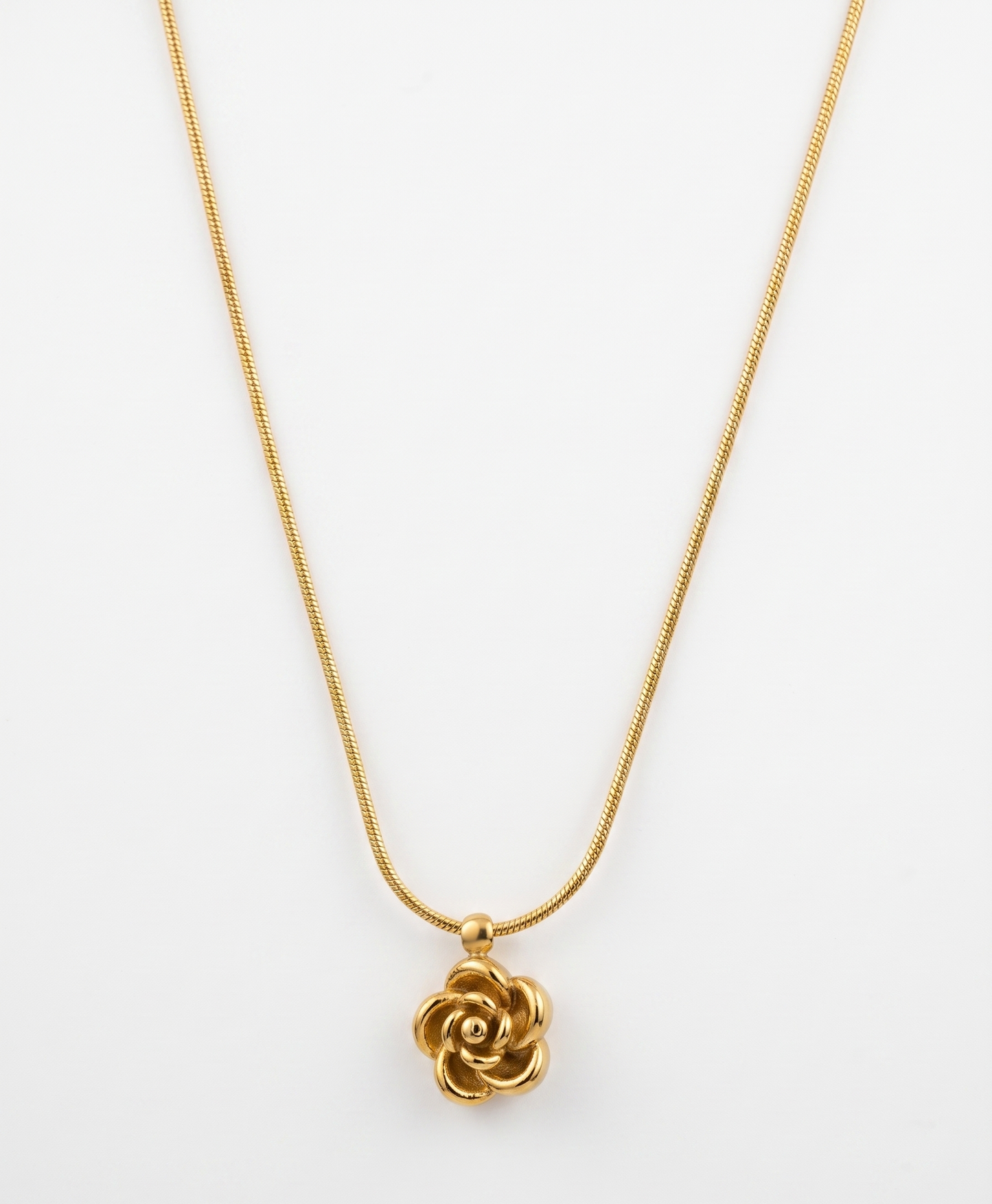 golden rose pendant necklace