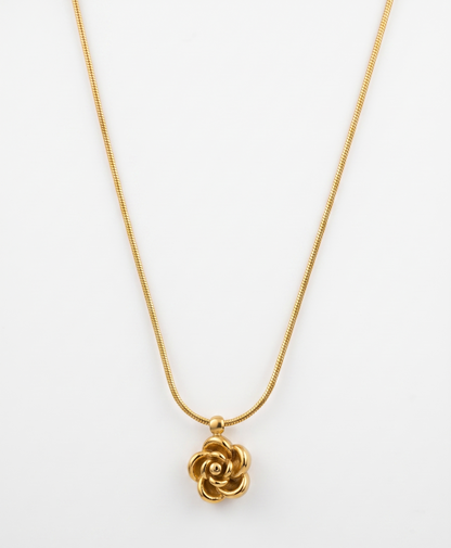 golden rose pendant necklace