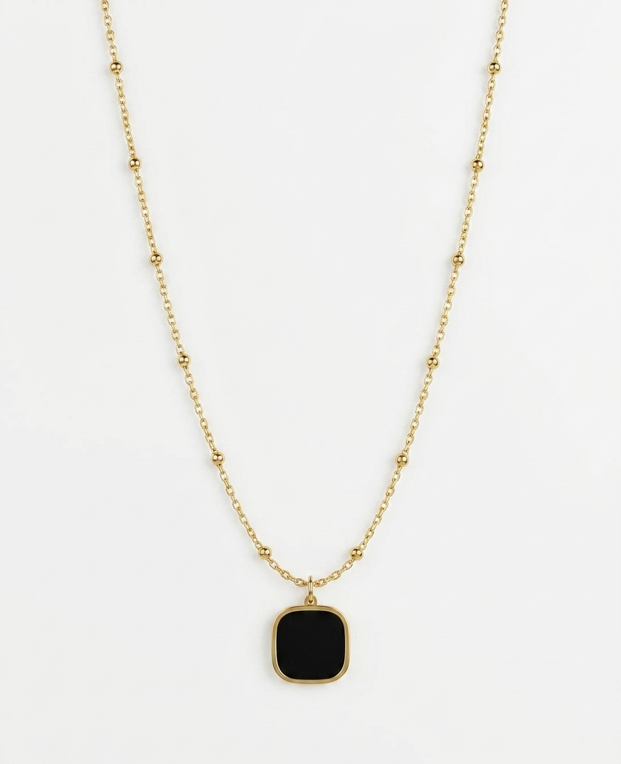 black bar pendant necklace