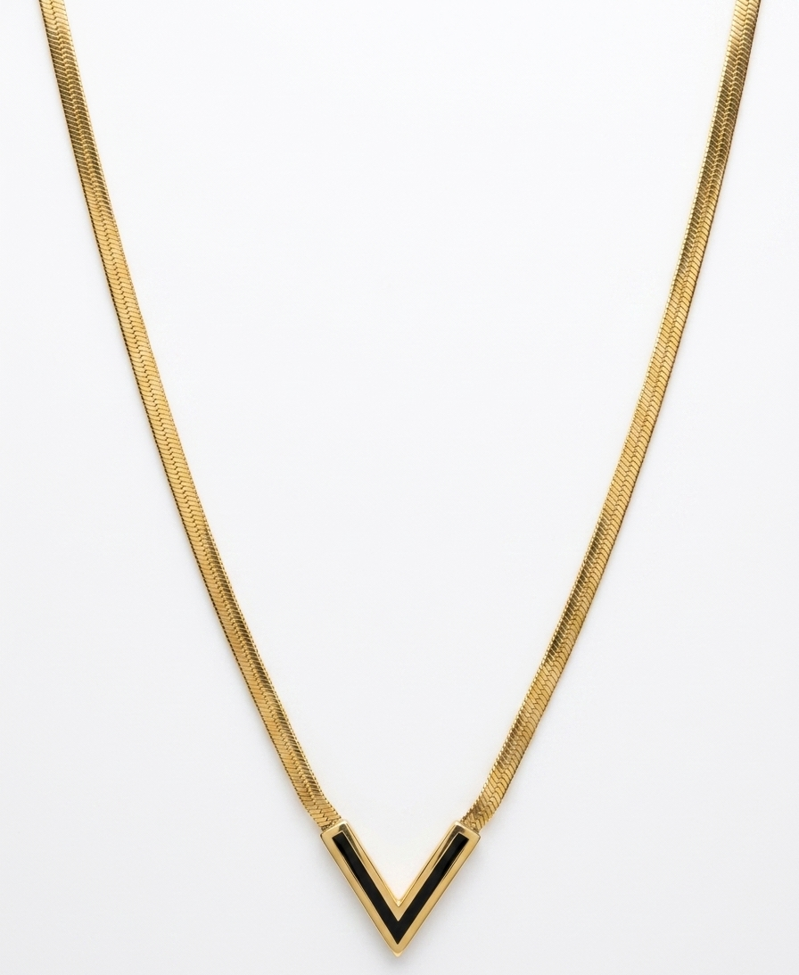 V shape snake chain necklace