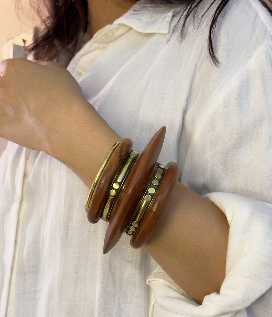 earth and ore wooden bangle