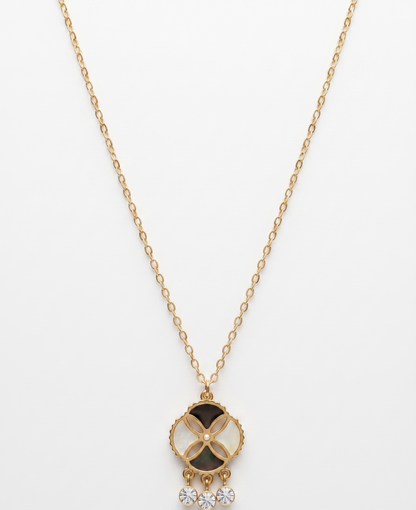 triple drop geometric pattern necklace
