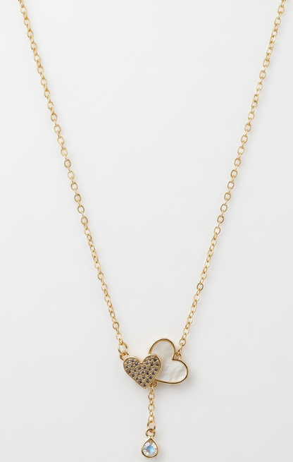 double heart with drop