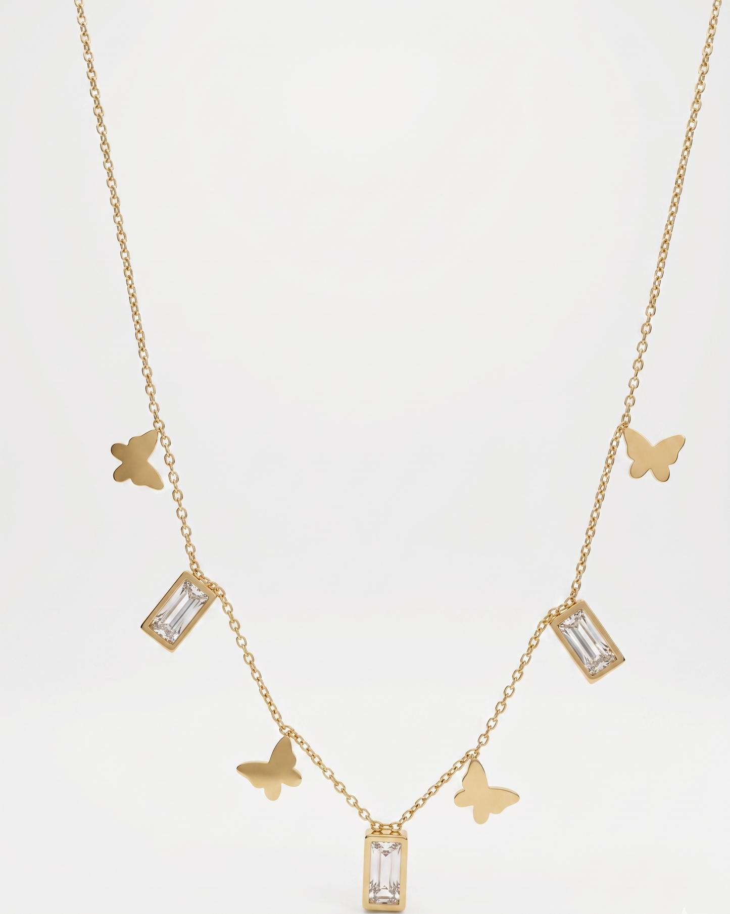 gold butterfly charm necklace