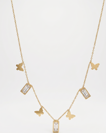 gold butterfly charm necklace