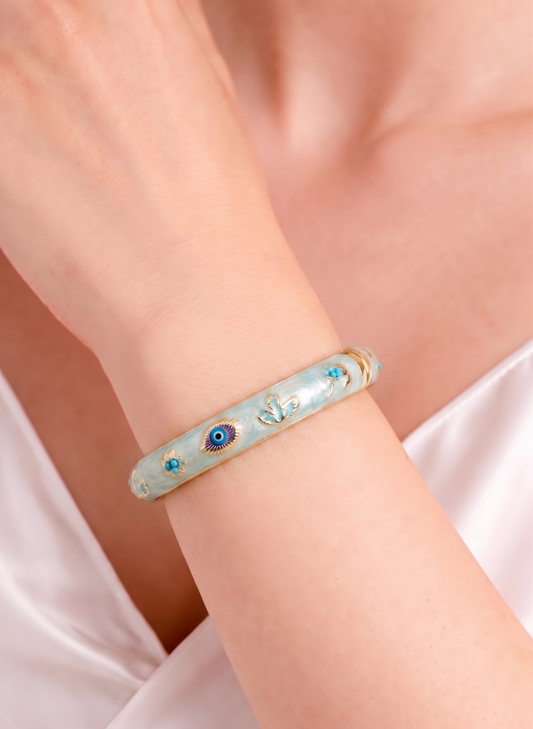 nova enamel bangle light blue
