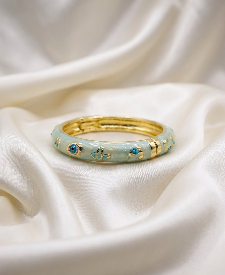 nova enamel bangle light blue