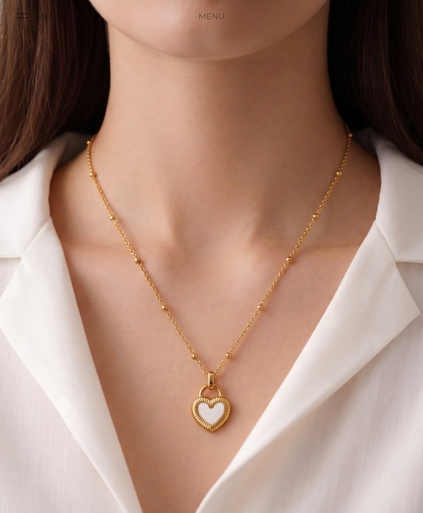 reversible colour heart lock necklace