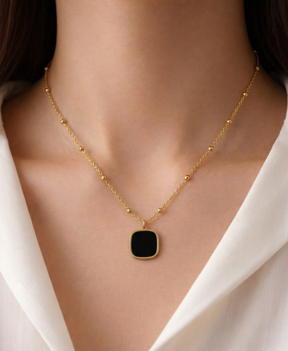 black bar pendant necklace