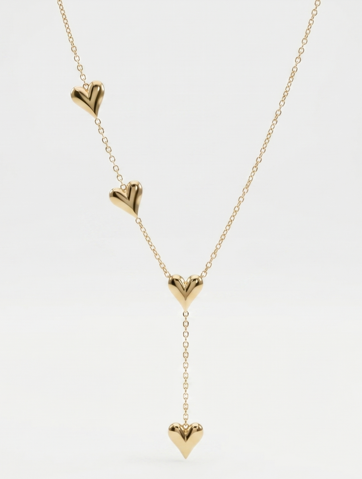 four heart drip necklace