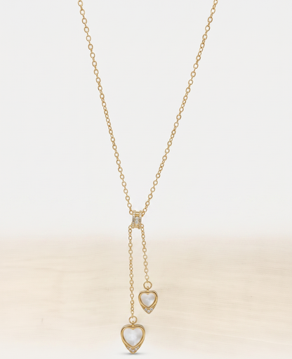 Double Heart Drop necklace