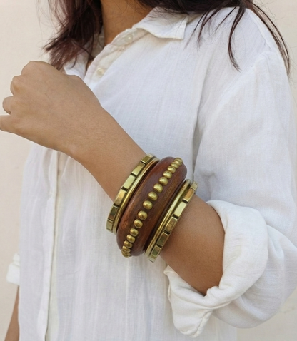 gilded grain wooden bangle
