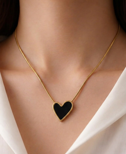 black heart necklace