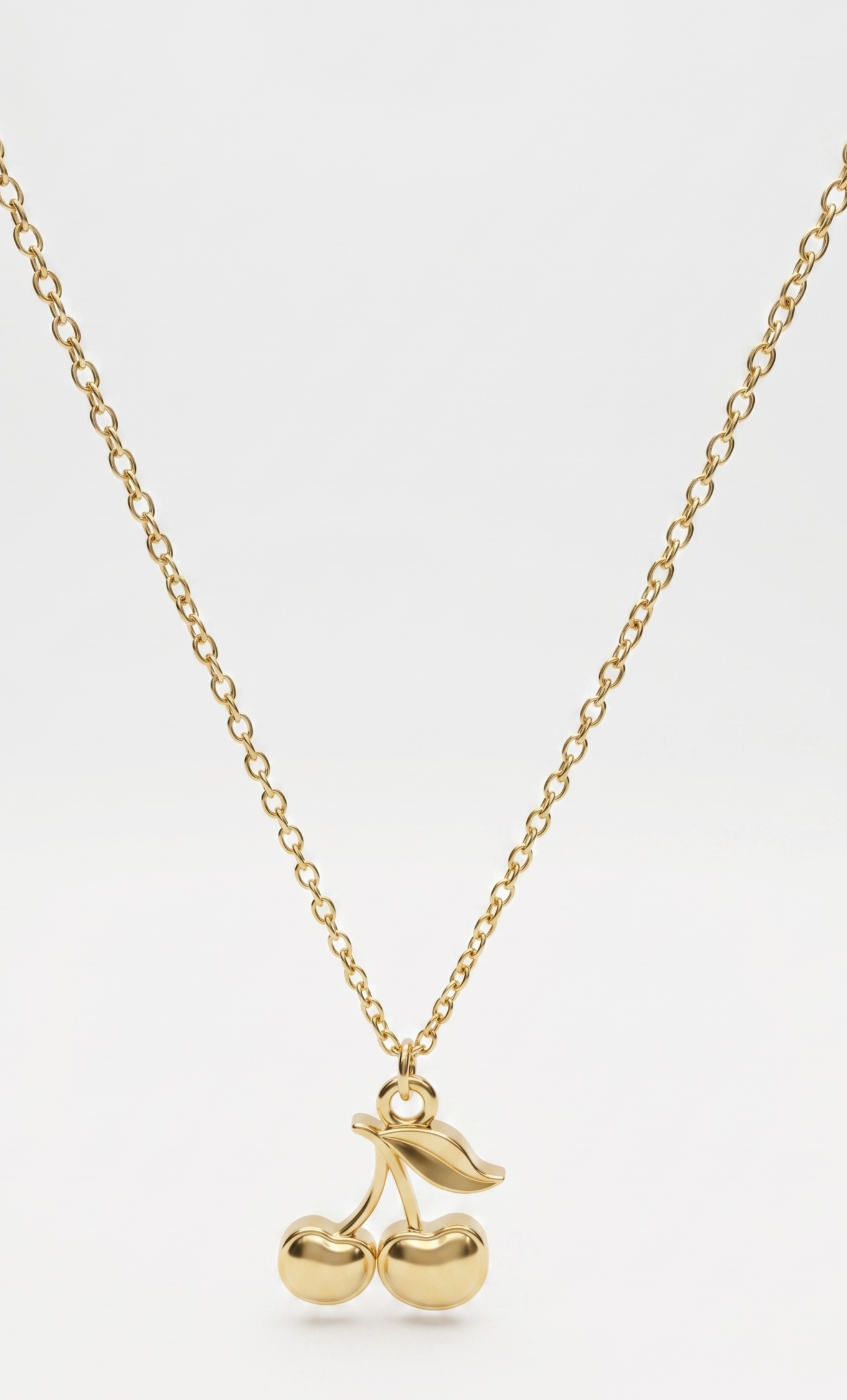 golden cherry pendant necklace