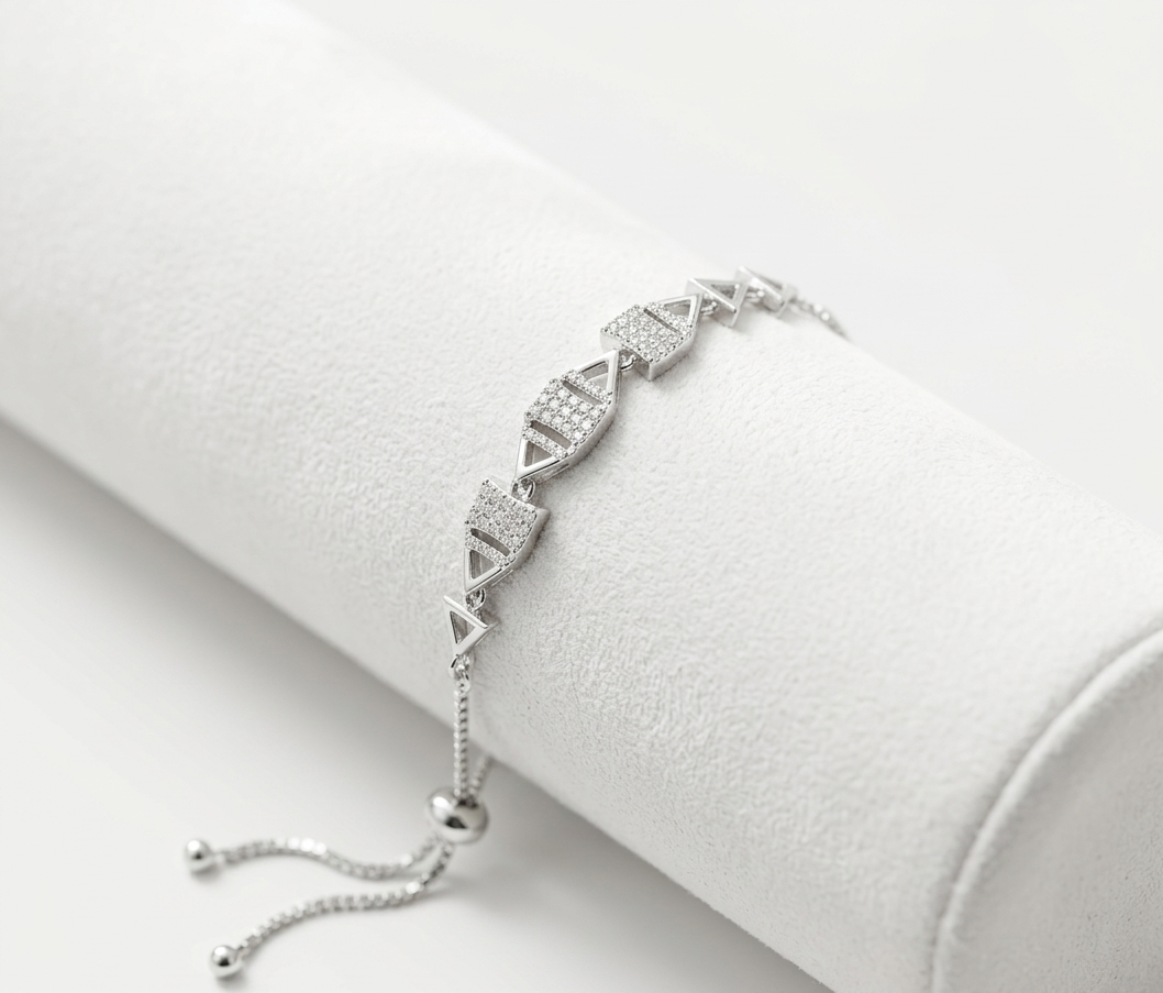 Adjustable Diamond-Cut Link Bracelet