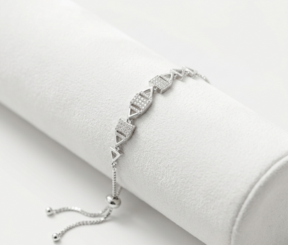 Adjustable Diamond-Cut Link Bracelet