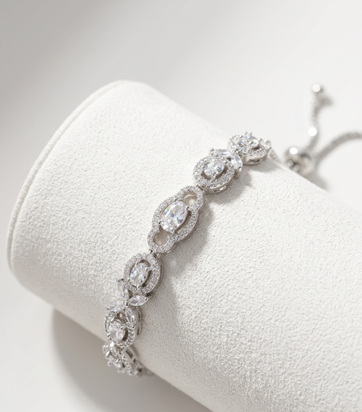 Aurelia Crystal Link Adjustable Bracelet