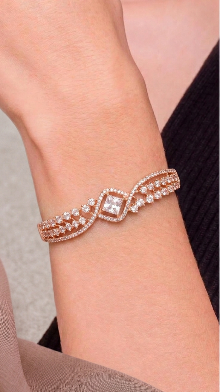 rose gold knot cuff bracelet