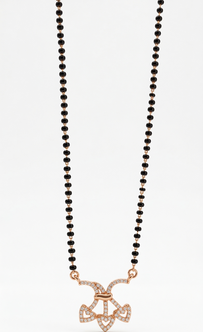The Trio Heart Rose Gold Mangalsutra