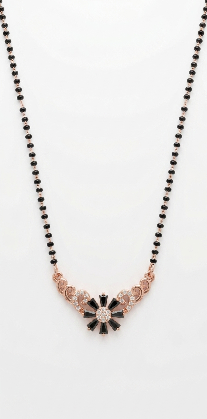 Flora Onyx Mangalsutra