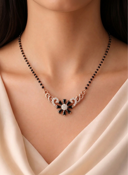 Flora Onyx Mangalsutra