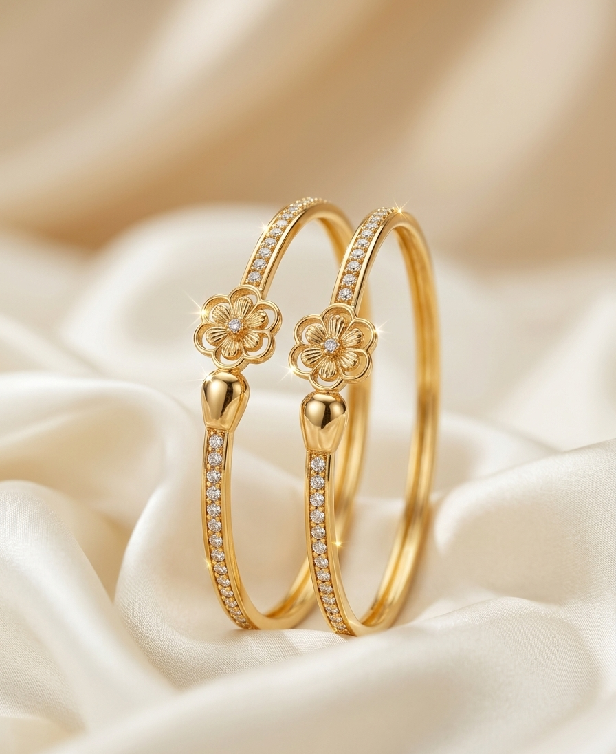 pave petals bangles