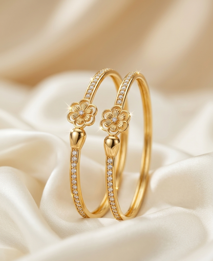 pave petals bangles