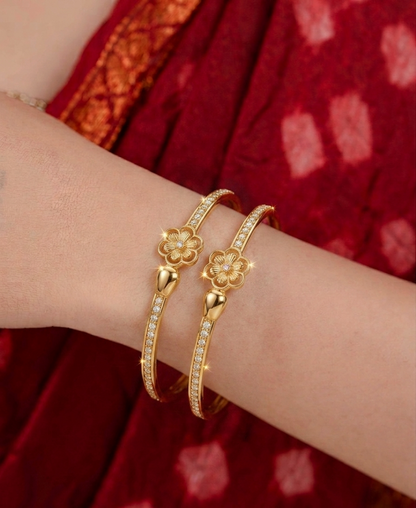 pave petals bangles