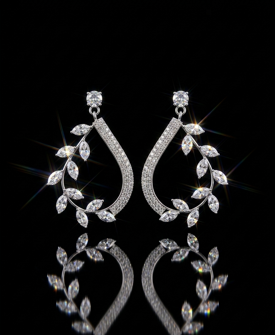 silver teardrops earing