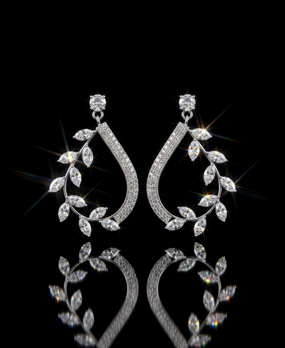 silver teardrops earing