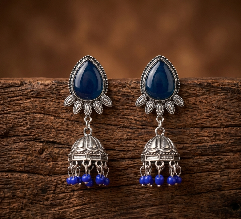 devika emerald jhumkas