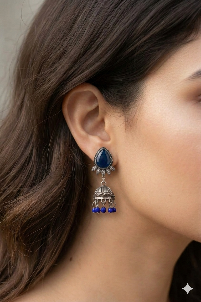 devika emerald jhumkas