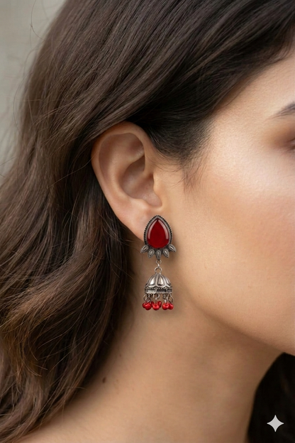 devika emerald jhumkas